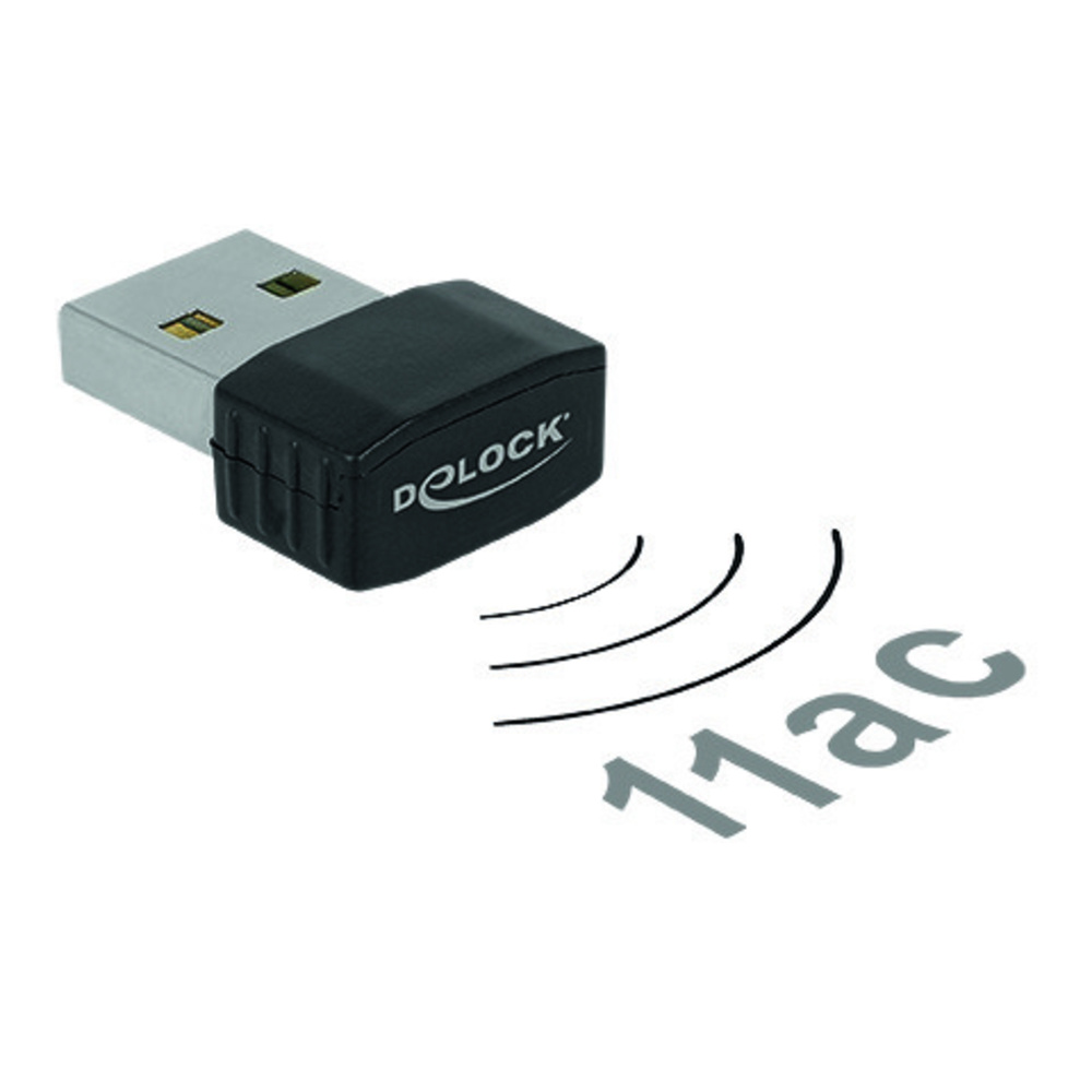 Delock Nano-WLAN-USB-Stick Dualband 2,4/5 GHz, WLAN AC 433, USB 2.0