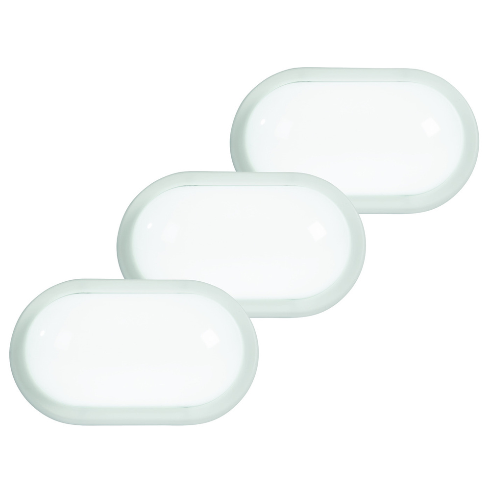 ELV 3er Set 8-W-LED-Ovalleuchte, IP54
