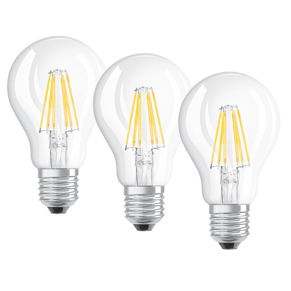 OSRAM 3er-Set LED RETRO Glass Bulb 7,5-W-LED-Lampe E27, klar
