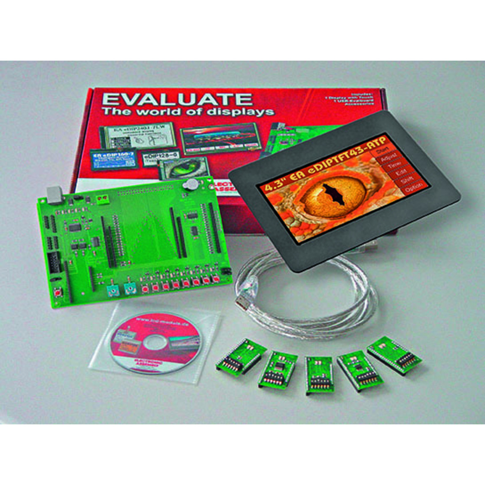 Electronic Assembly Starterkit mit Grafik-LCD EA EVALeDIPTFT43TC, 480 x 272 Pixel