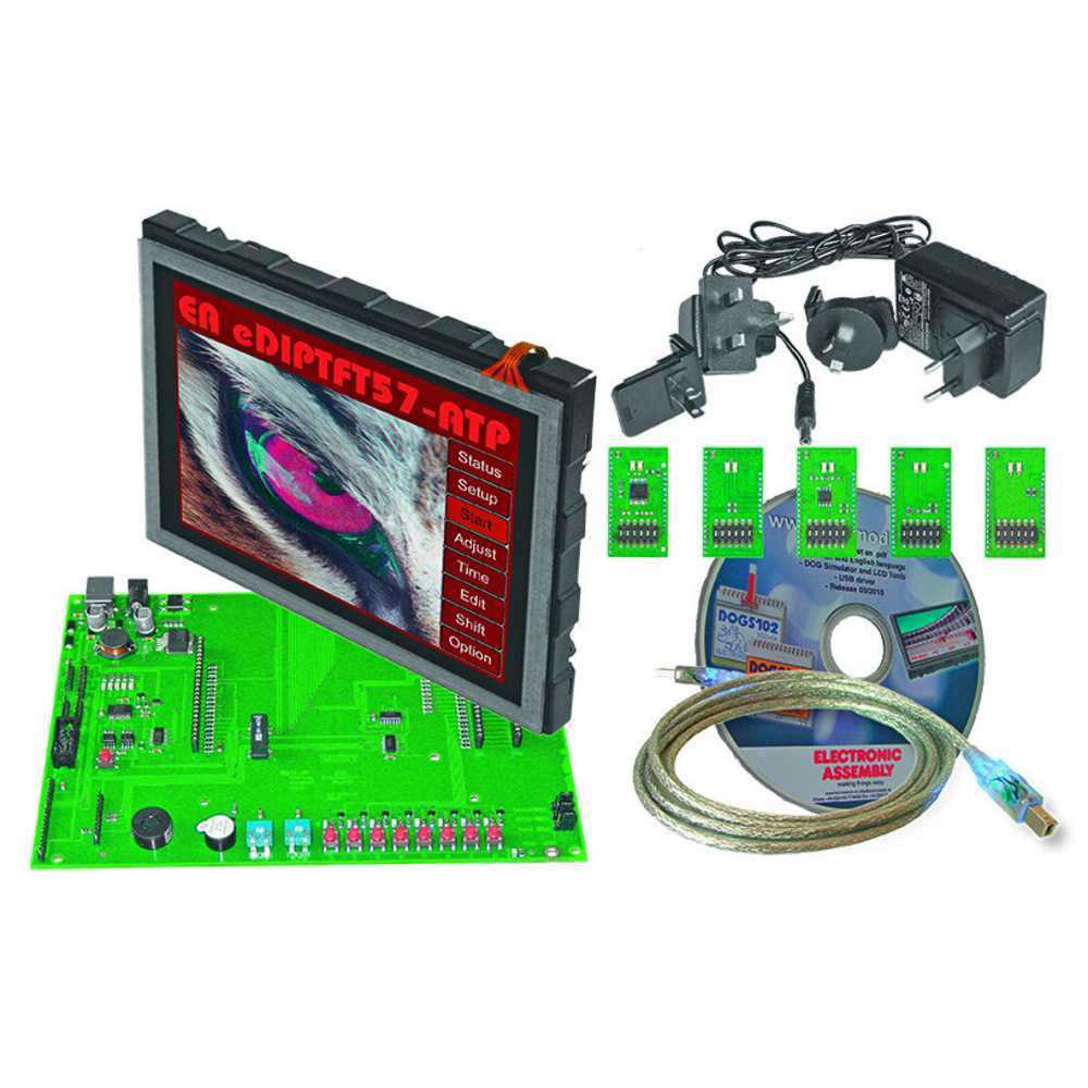 Electronic Assembly Starterkit mit Grafik-LCD EA EVALeDIPTFT57, 640 x 480 Pixel