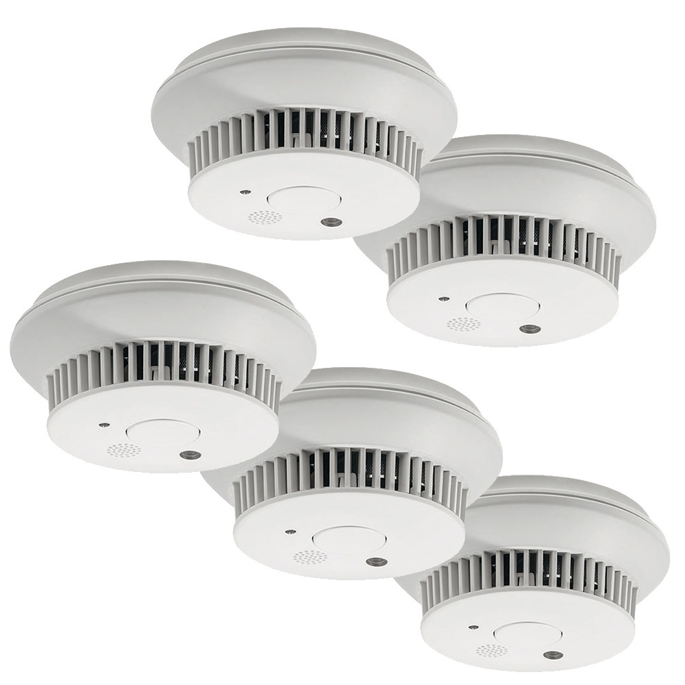 Eqiva 5er-Spar-Set Rauchwarnmelder RM201, mit 10-Jahres-Batterie, VdS-zertifiziert/Q-Label