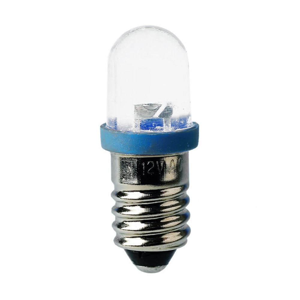 Barthelme LED-Lampe E10 mit Brückengleichrichter, 10 x 28 mm, 230 V, blau