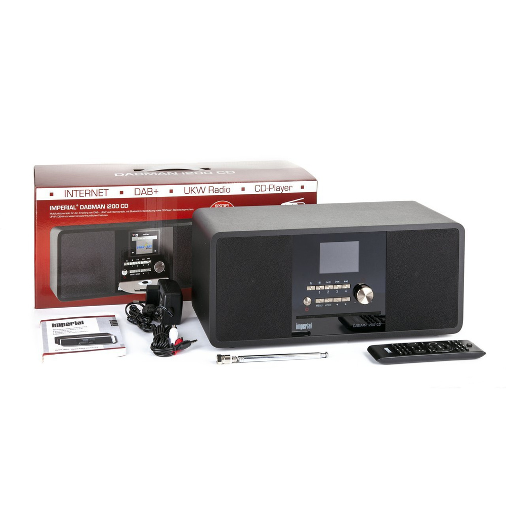 Imperial Digitalradio Dabman i200 CD, UKW-/DAB+/Internetradio, CD-Player, Bluetooth, USB, schwarz