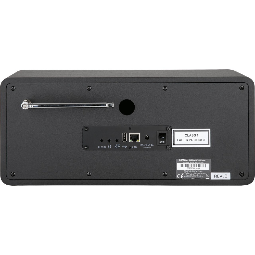 Imperial Digitalradio Dabman i200 CD, UKW-/DAB+/Internetradio, CD-Player, Bluetooth, USB, schwarz