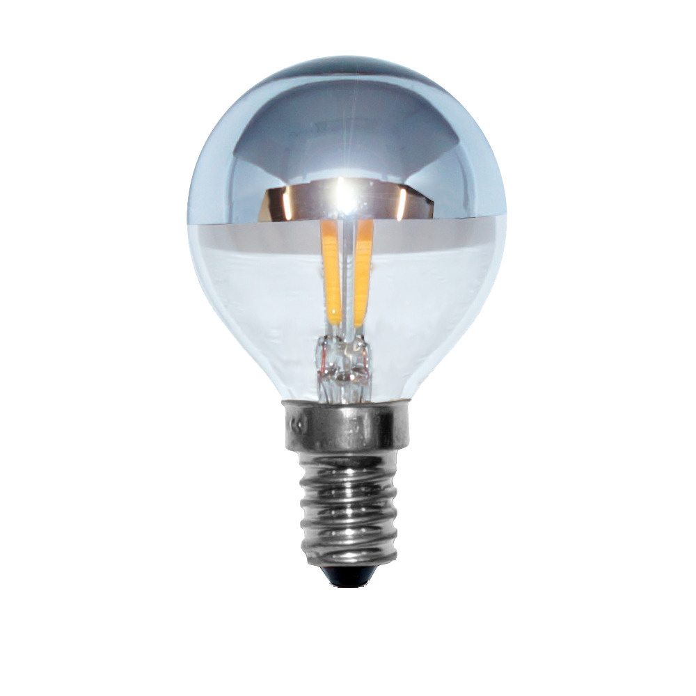 LEDmaxx 2-W-LED-Tropfenlampe E14 mit Kuppe (silber)