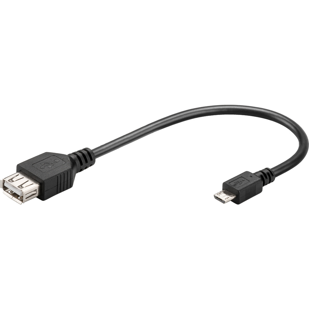 goobay USB 2.0 Hi-Speed OTG-Adapter, USB-Buchse (Typ A) auf Micro-USB-Stecker (Typ B), 0,2 m