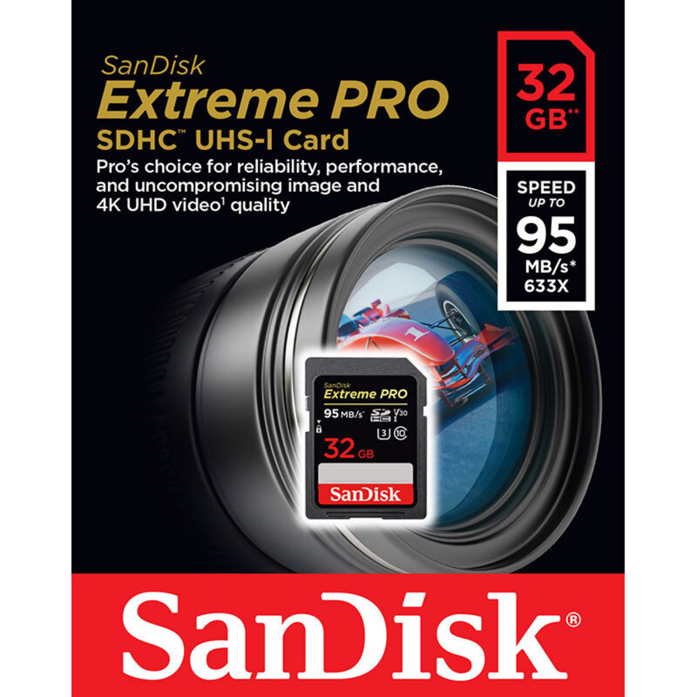SanDisk SDHC-Speicherkarte Extreme Pro, Class U3, UHS-I, 95 MB/s, 32 GB