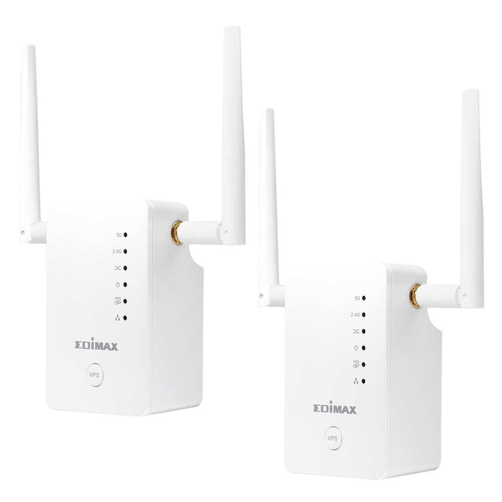 EDIMAX WLAN ac Mesh Repeater Set RE11, 1200 Mbit/s, 2x abnehmbare Antennen, Roaming Kit (2 Stück)