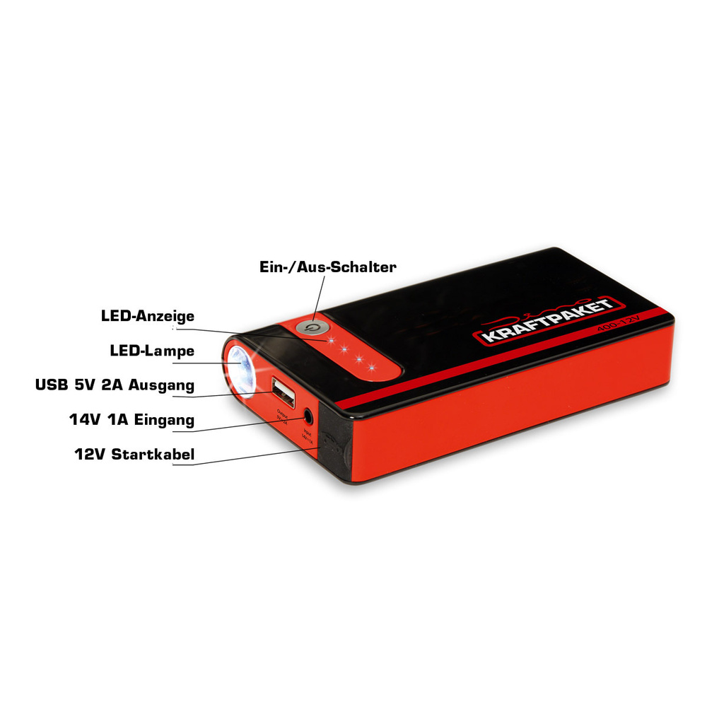 Dino Kfz-Starthilfegerät 12 V, 400 A, 9000 mAh