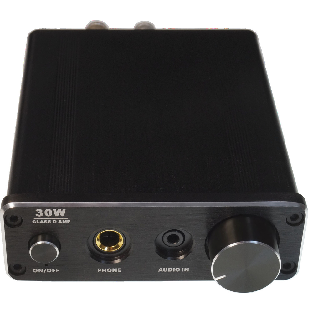 FeinTech Stereo-Audio-Verstärker / Kopfhörerverstärker, 30-W-RMS, Class-D, kompaktes Gehäuse