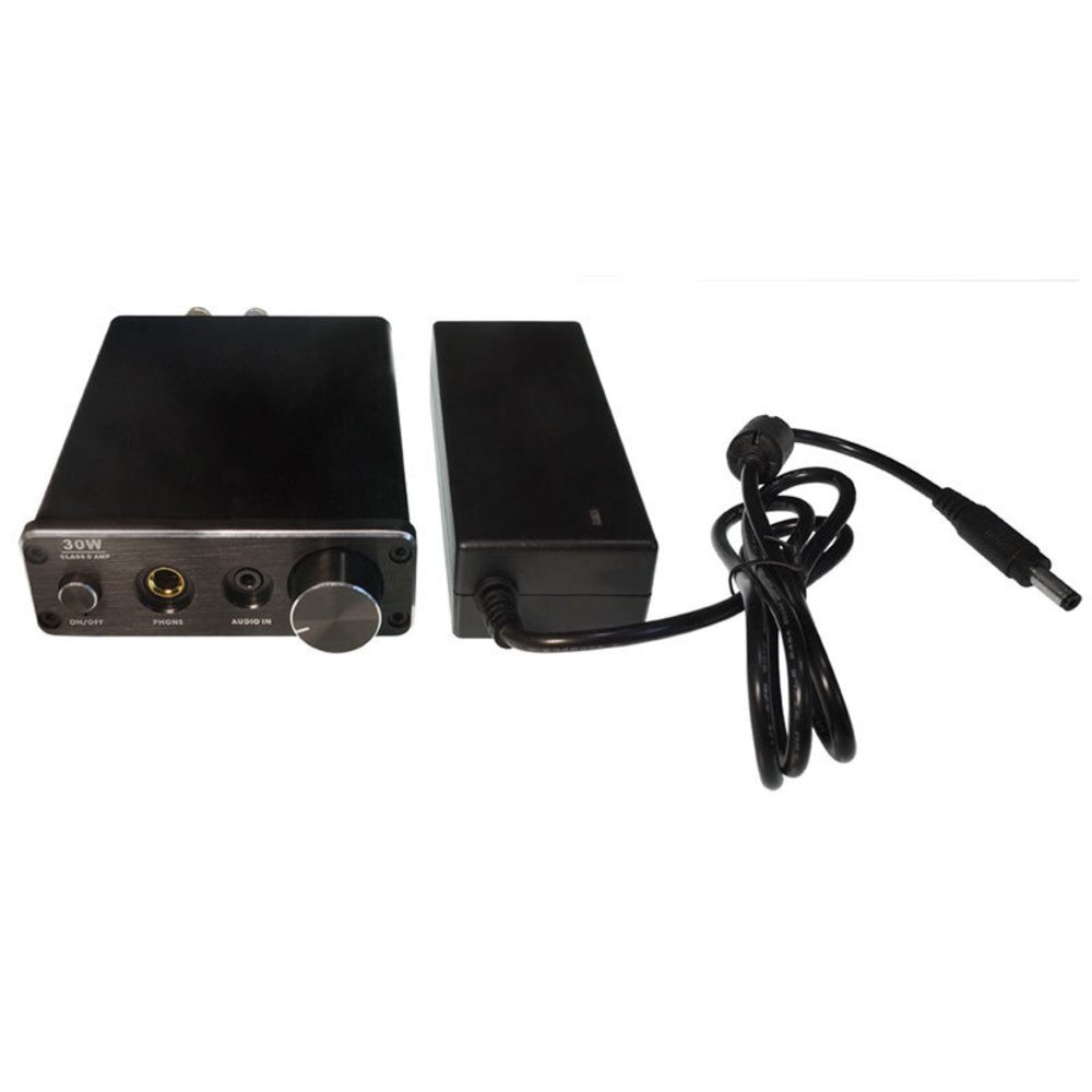 FeinTech Stereo-Audio-Verstärker / Kopfhörerverstärker, 30-W-RMS, Class-D, kompaktes Gehäuse