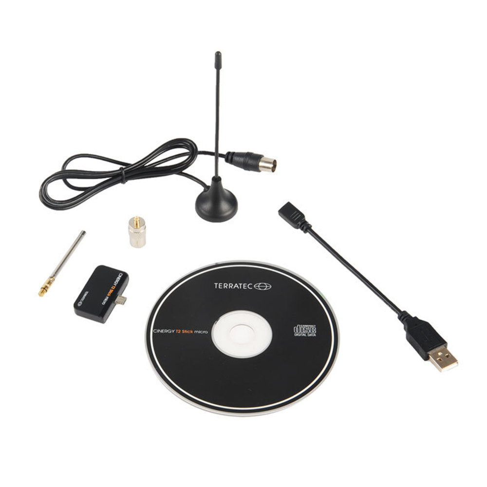 TerraTec USB DVB-T/T2-HD-Stick CINERGY T2 micro, H.265/HEVC, für PC und Android-Geräte