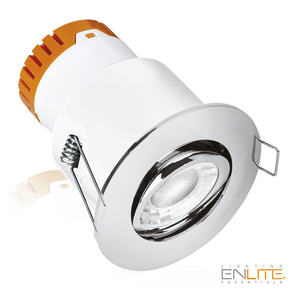 Enlite Lighting Essentials  8-W-LED-Downlight, schwenkbar, warmweiß (3000 K), IP20, chrom poliert