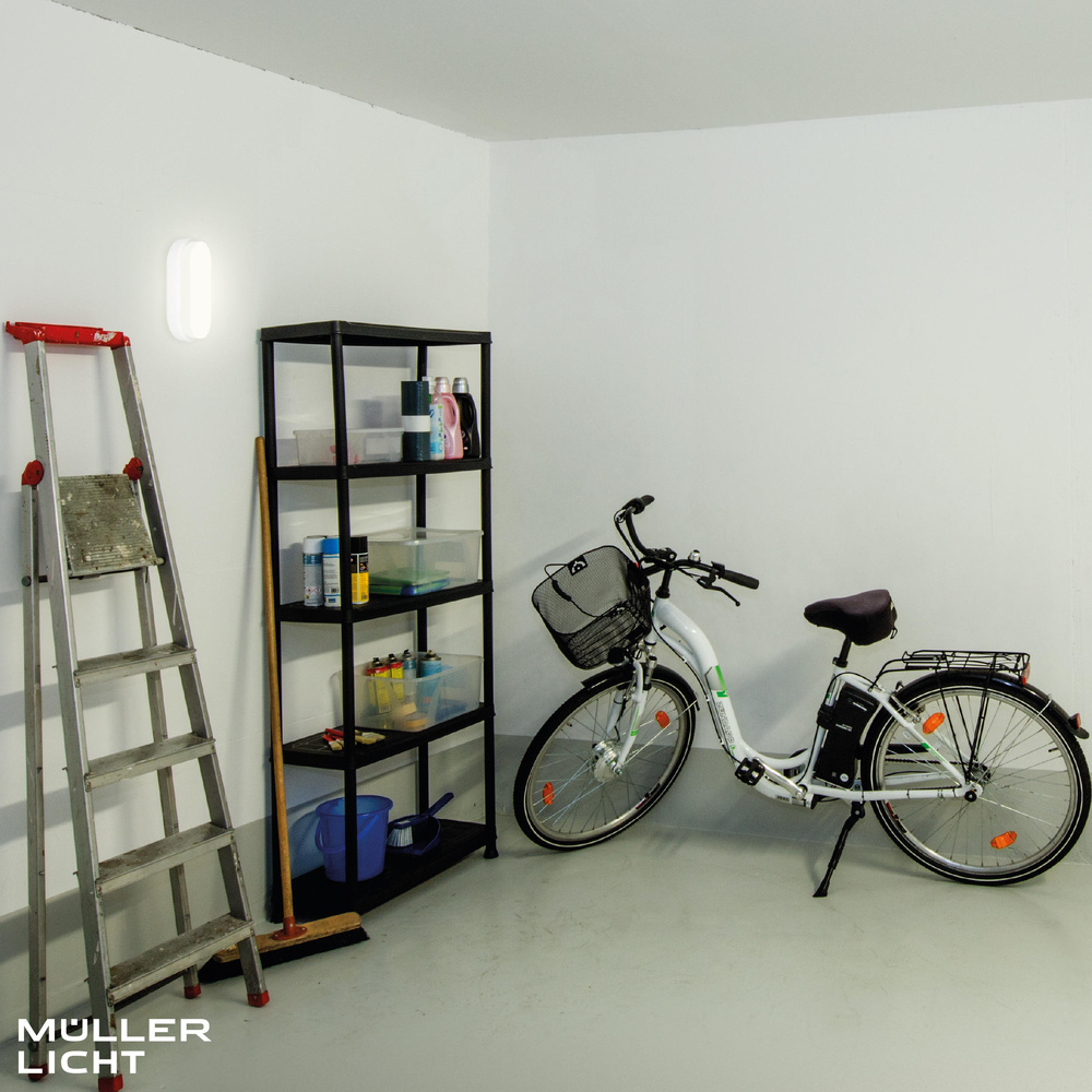 Müller Licht 9-W-Oval-LED-Decken-/Wandleuchte mit HF-Bewegungssensor, neutralweiß