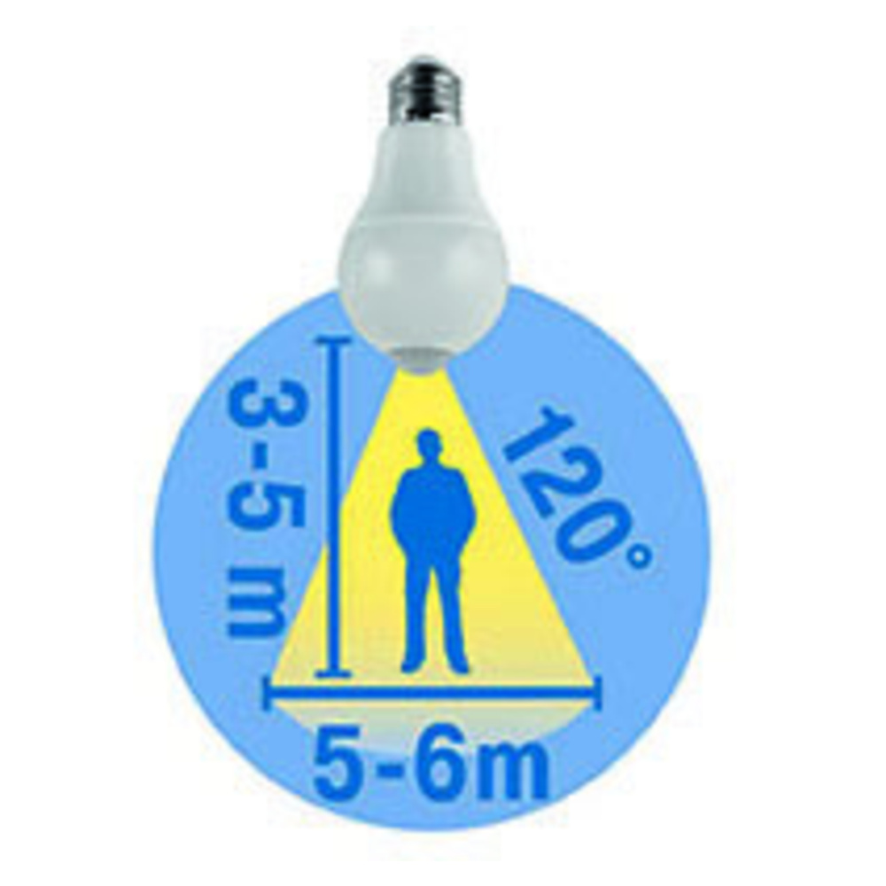 HEITRONIC 6-W-Sensor-LED-Lampe E27 mit PIR-Sensor, warmweiß