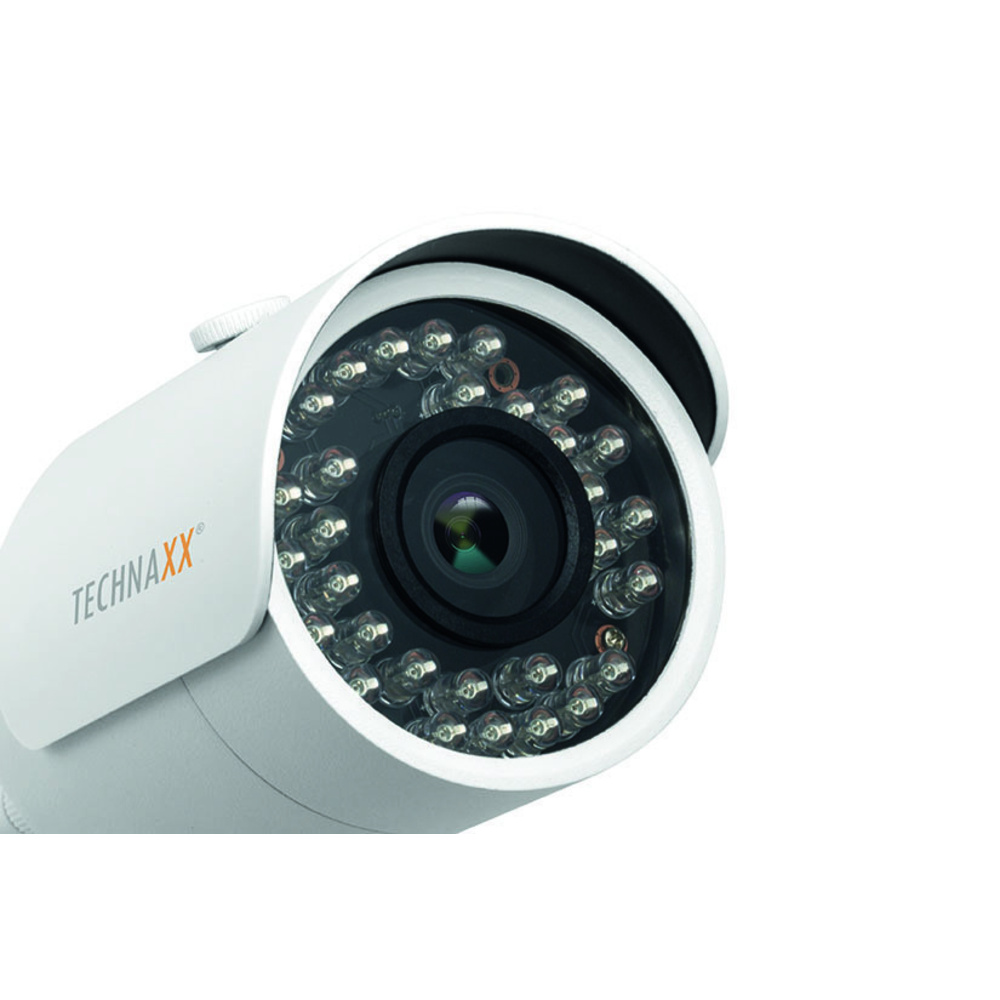 Technaxx WLAN-IP-Bulletkamera TX-65, 2,6 mm Fixobjektiv, 30 m IR-Reichweite