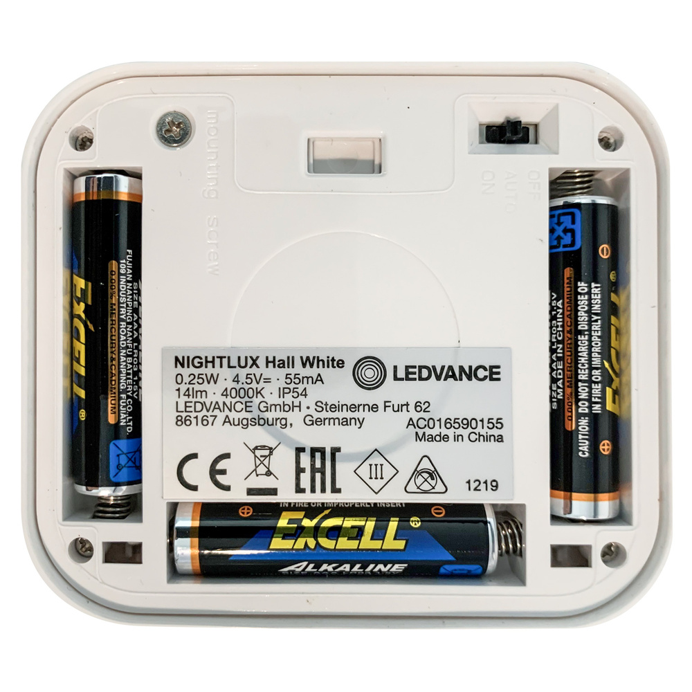 LEDVANCE Batterie-LED-Leuchte Nightlux Hall, mit PIR-Bewegungsmelder, weiß