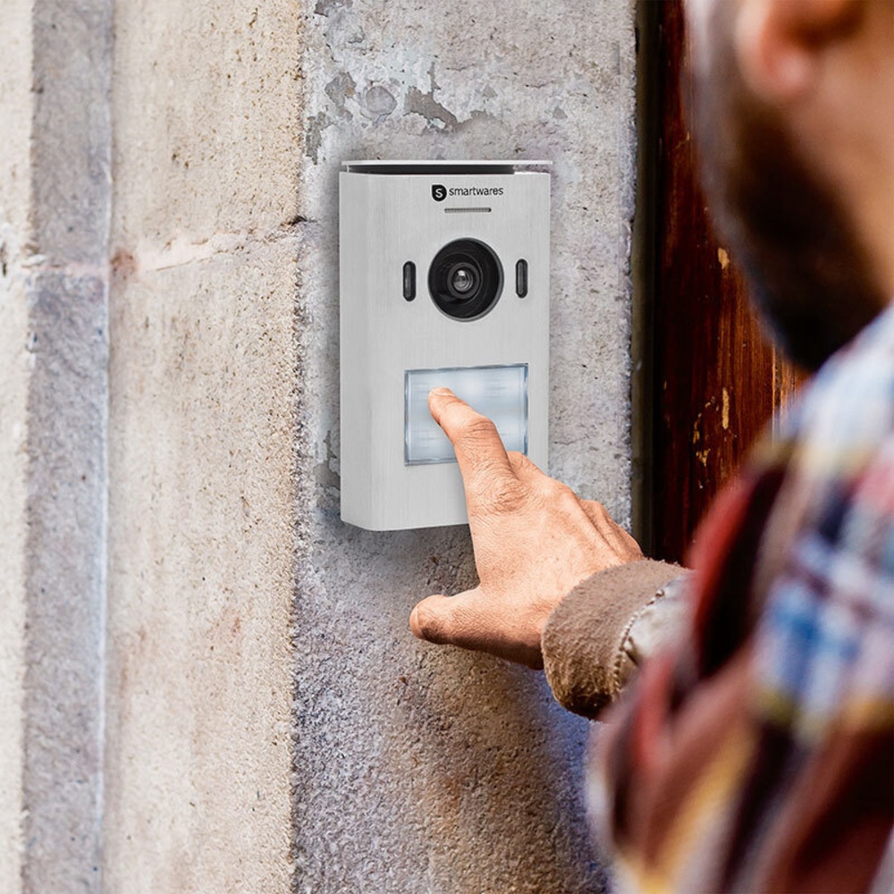 Smartwares 2-Draht-Video-Türsprechanlage für 2-Familienhaus mit 17,78-cm-Bildschirm