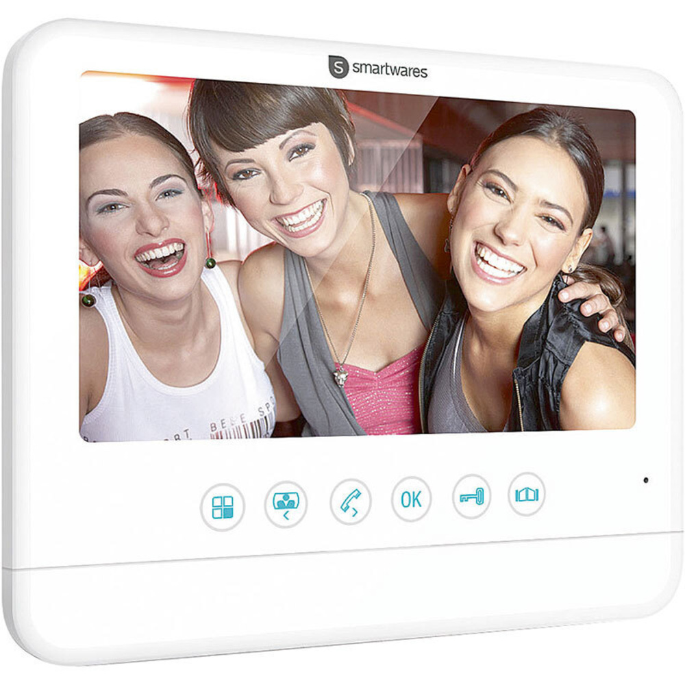 Smartwares Zusatz-Inneneinheit für 2-Draht-Video-Türsprechanlage mit 17,78-cm-Bildschirm