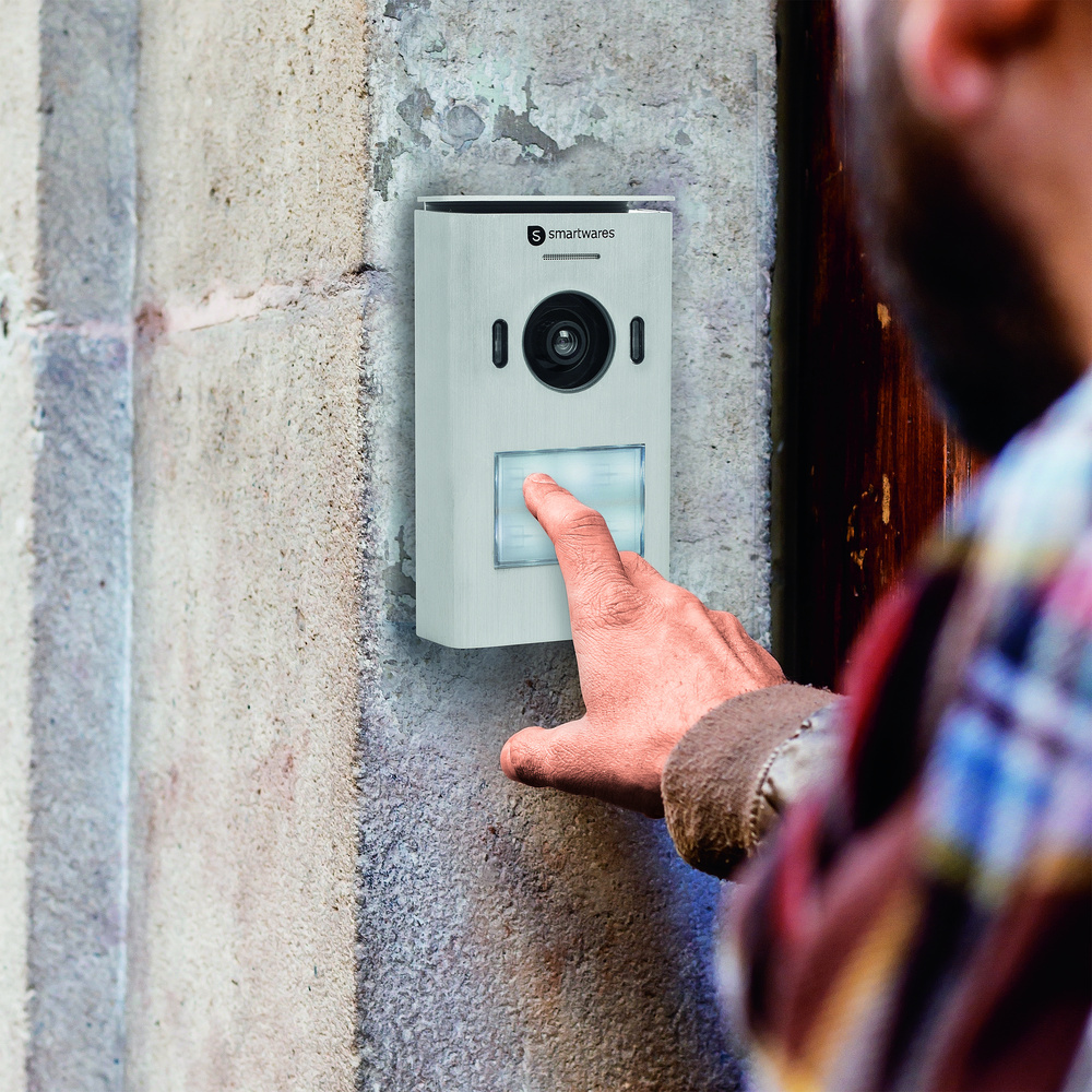 Smartwares 2-Draht-Video-Türsprechanlage für 2-Familienhaus mit 8,89-cm-Bildschirm