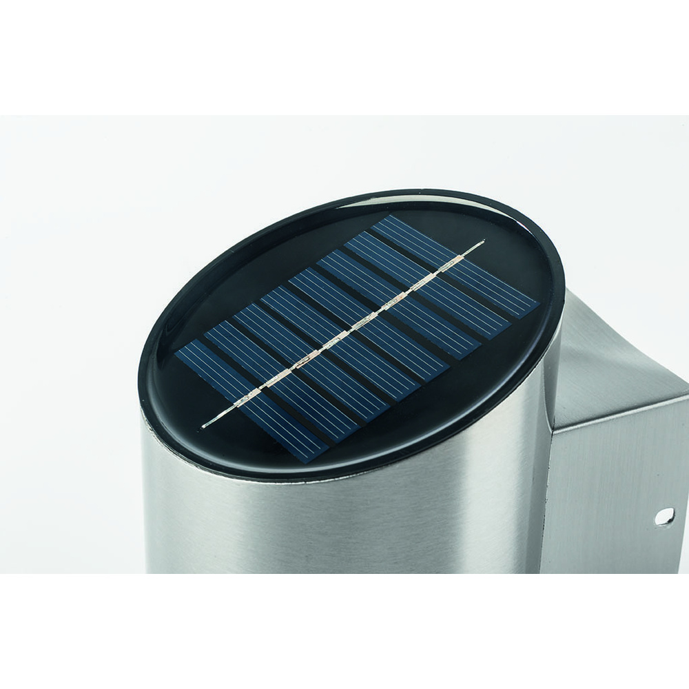 ELV 0,5-W-Solar-LED-Wandleuchte, silber, IP44