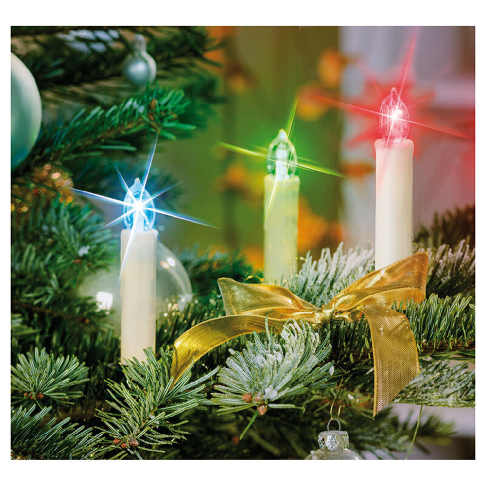 20er-Set Kabellose Mini-LED-RGB-Baumkerzen, mit Fernbedienung, Batterien & Aufbewahrungsbox, dimmbar