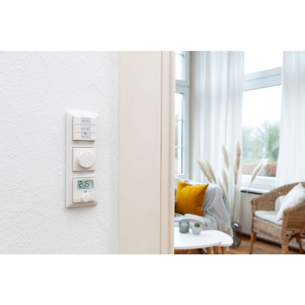 Homematic IP Smart Home Wandthermostat mit Schaltausgang HmIP-BWTH – für Markenschalter, 230 V