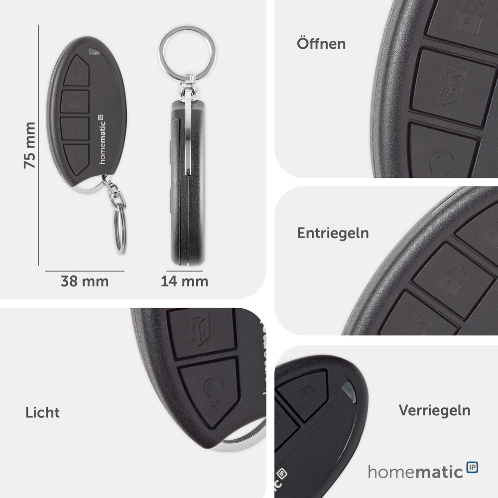 Homematic IP Smart Home Schlüsselbundfernbedienung – Zutritt, HmIP-KRCK