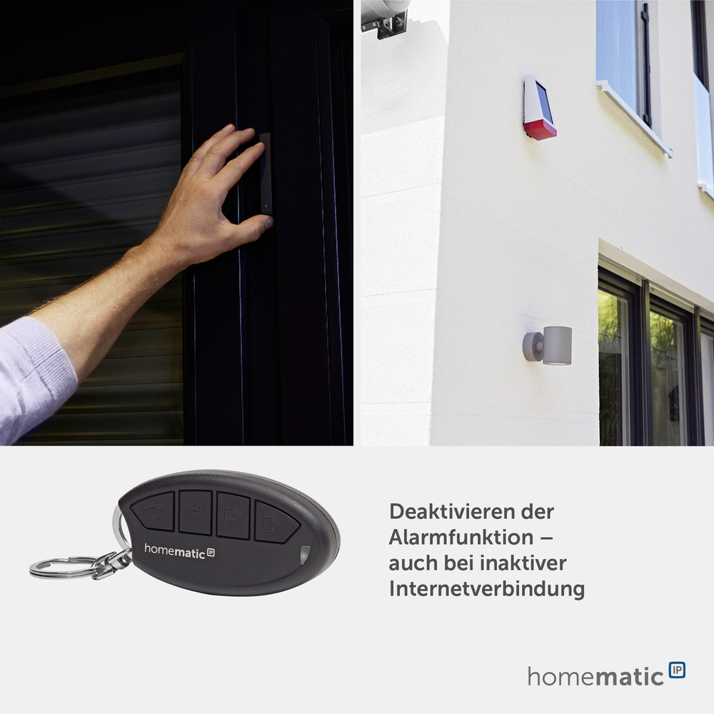 Homematic IP Smart Home Schlüsselbundfernbedienung – Alarm, HMIP-KRCA