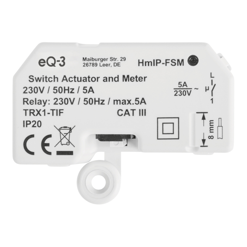 Homematic IP Smart Home Schalt-Mess-Aktor – Unterputz, HmIP-FSM