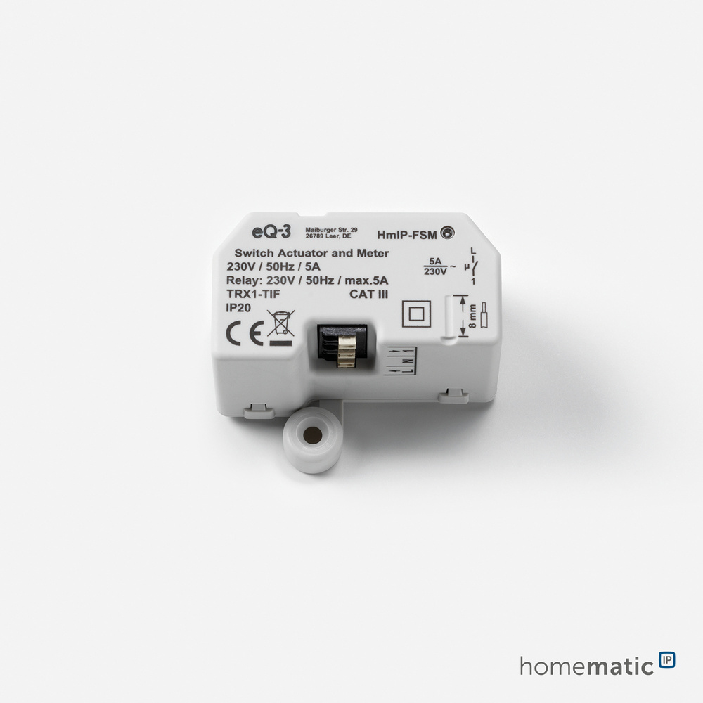 Homematic IP Smart Home Schalt-Mess-Aktor – Unterputz, HmIP-FSM