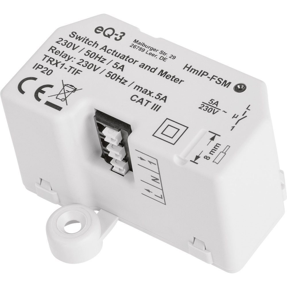 Homematic IP Smart Home Schalt-Mess-Aktor – Unterputz, HmIP-FSM