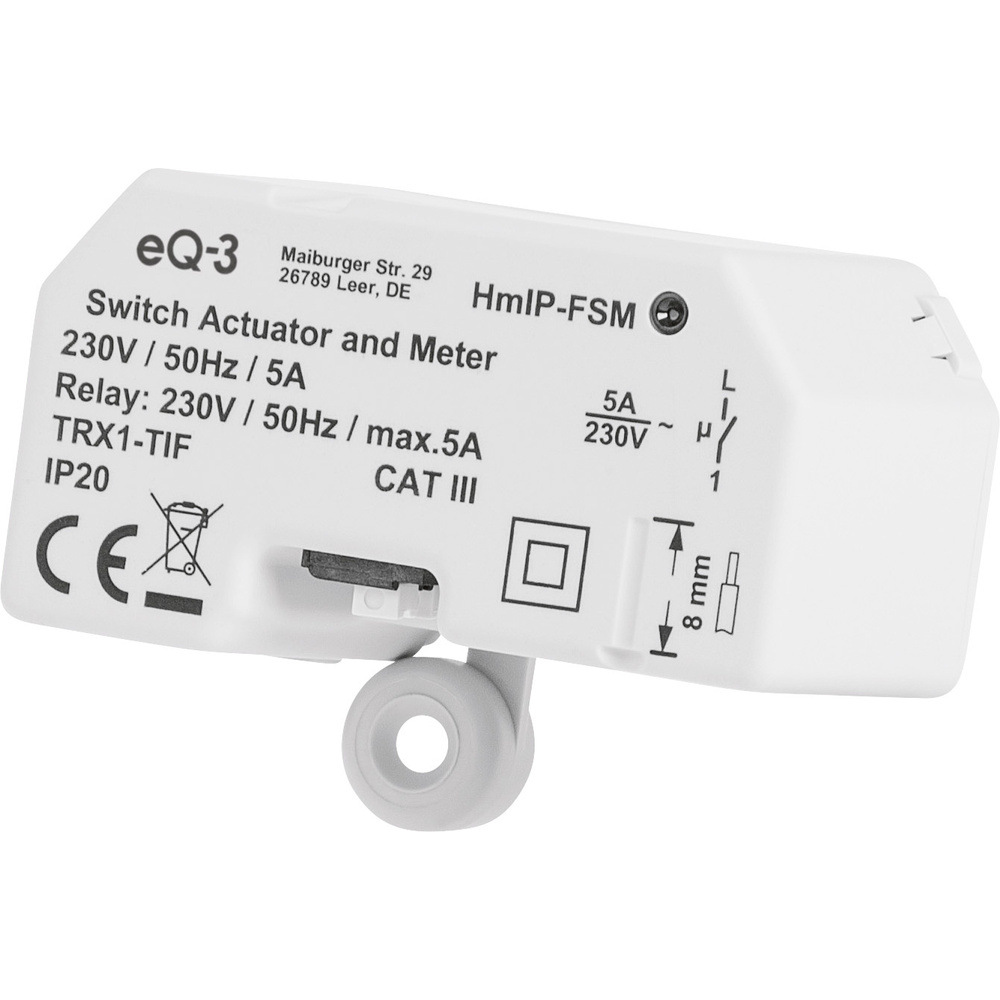 Homematic IP Smart Home Schalt-Mess-Aktor – Unterputz, HmIP-FSM