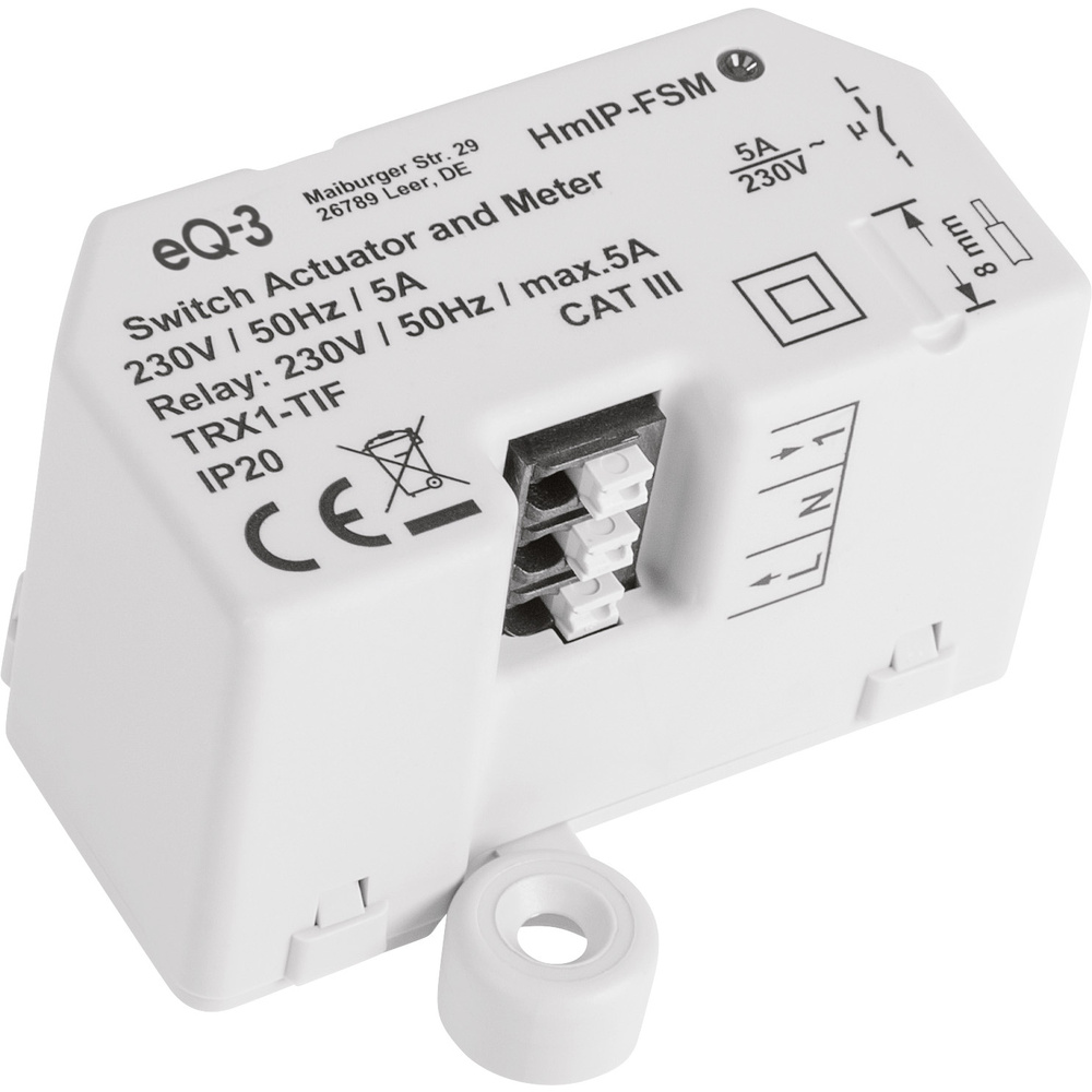 Homematic IP Smart Home Schalt-Mess-Aktor – Unterputz, HmIP-FSM