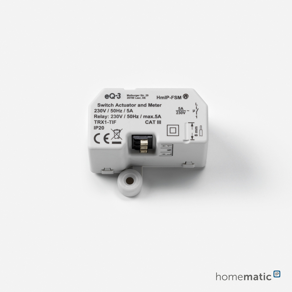 Homematic IP Smart Home Schalt-Mess-Aktor – Unterputz, HmIP-FSM