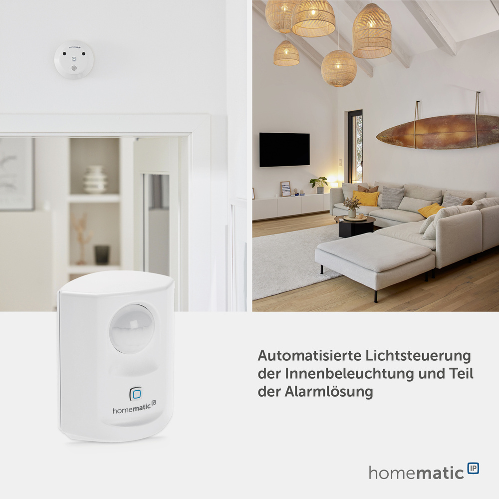Homematic IP Smart Home Bewegungsmelder mit Dämmerungssensor – innen, HmIP-SMI