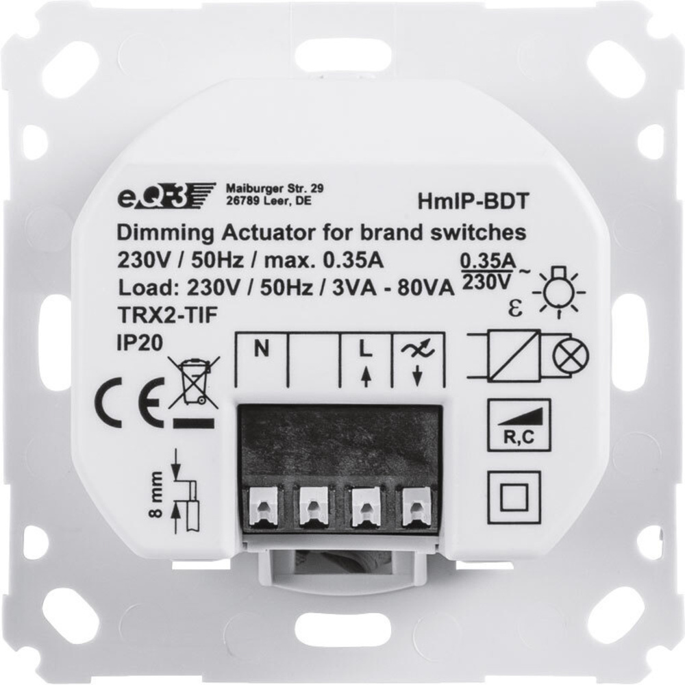 Homematic IP Smart Home 3er-Set Dimmaktor HmIP-BDT für Markenschalter - Phasenabschnitt