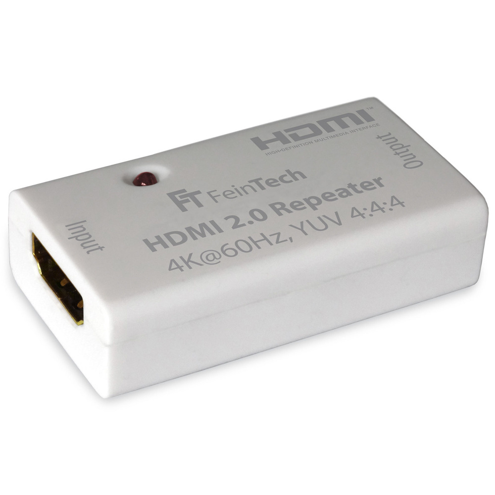 FeinTech HDMI-2.0-Repeater / Signal-Verstäker, HDCP 2.2, 4K/UHD, für bis zu 50 m HDMI-Reichweite