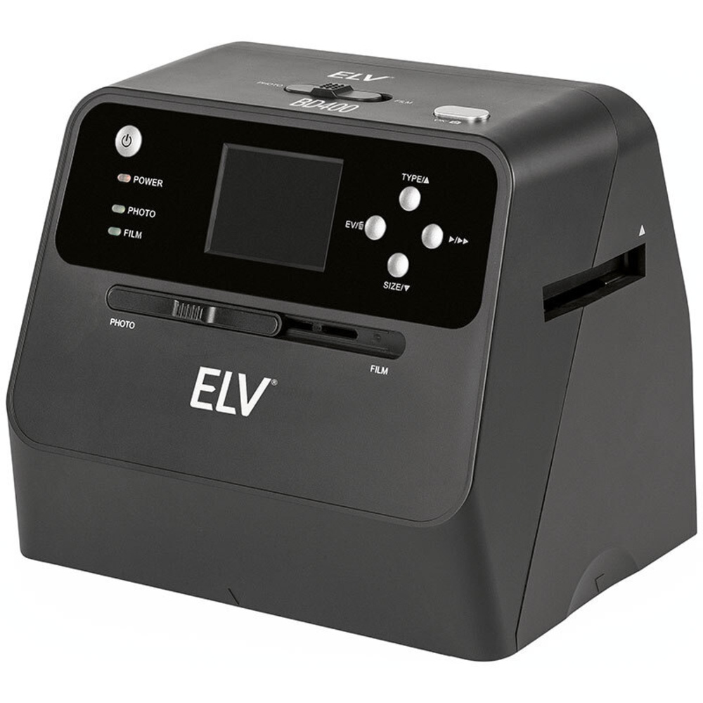 ELV 4-in-1-Kombi-Scanner BD400 - für Fotoalben, Bilder, Dias, Negative, 6,1-cm-Vorschaudisplay,14 MP