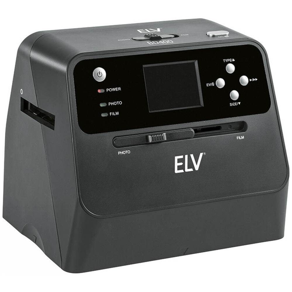 ELV 4-in-1-Kombi-Scanner BD400 - für Fotoalben, Bilder, Dias, Negative, 6,1-cm-Vorschaudisplay,14 MP