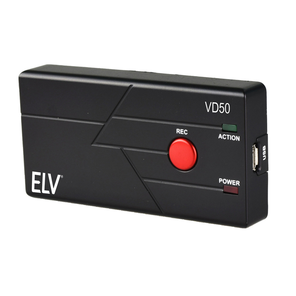 ELV Video-Digitalisierer VD50, Stand-alone-Betrieb (ohne PC), speichert direkt auf microSD, inkl. Videoschnitt-Software