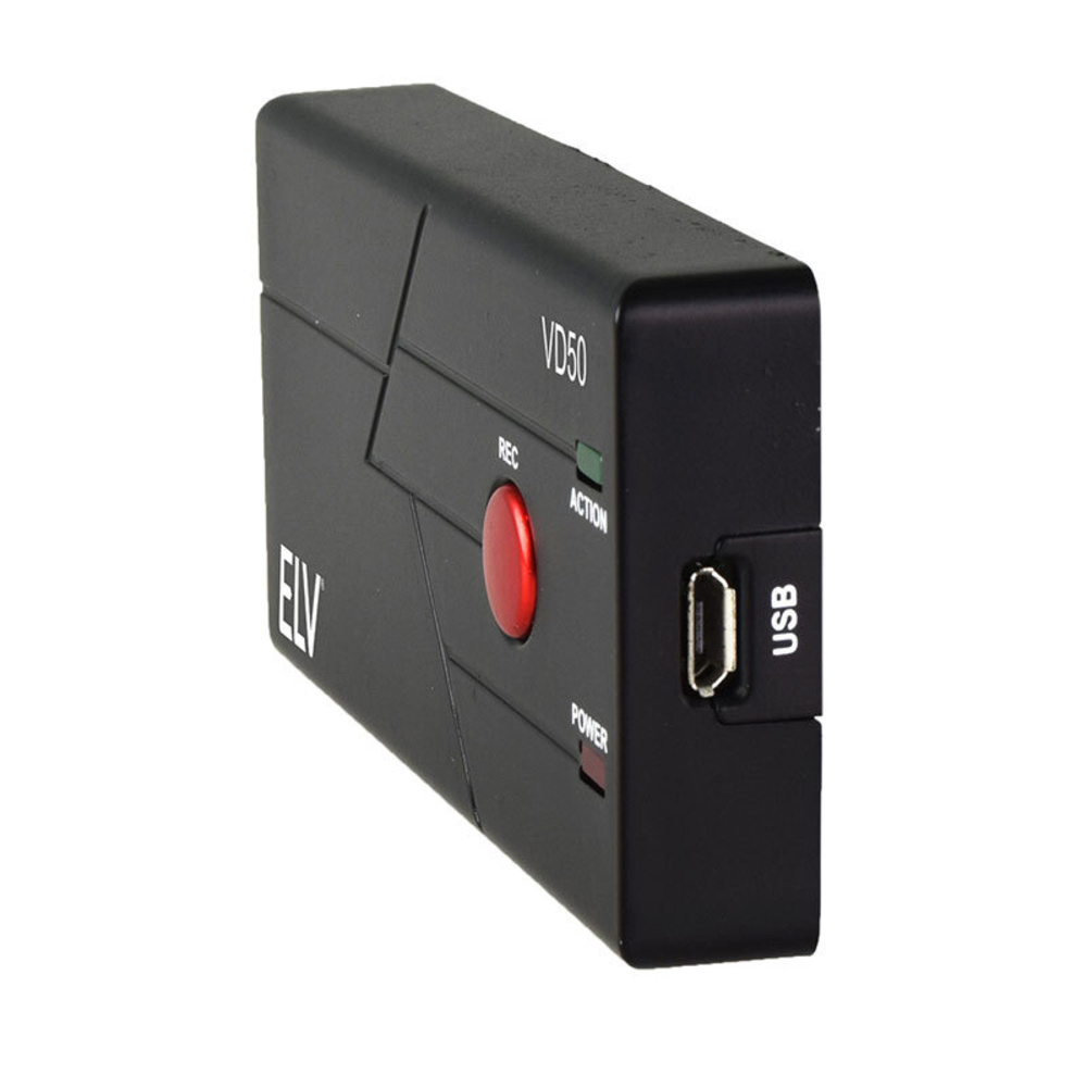 ELV Video-Digitalisierer VD50, Stand-alone-Betrieb (ohne PC), speichert direkt auf microSD, inkl. Videoschnitt-Software