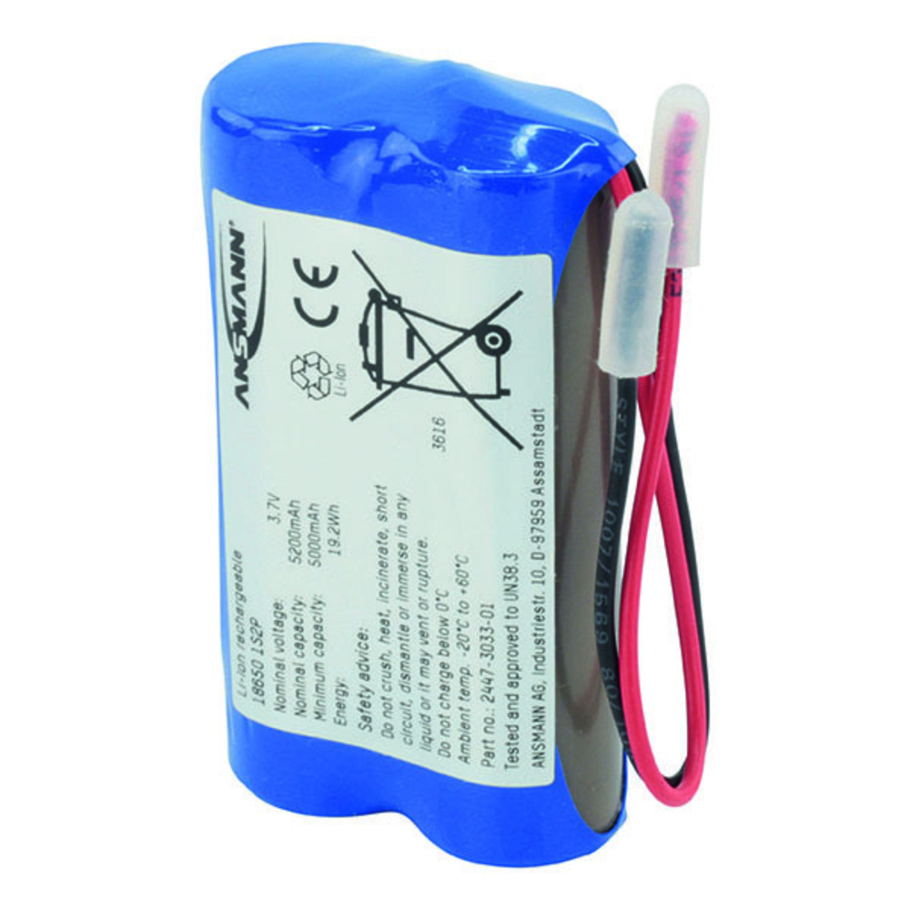 Ansmann 2er-Lithium-Ionen-Akkupack 18650, 1S2P, 3,7 V, 5200 mAh