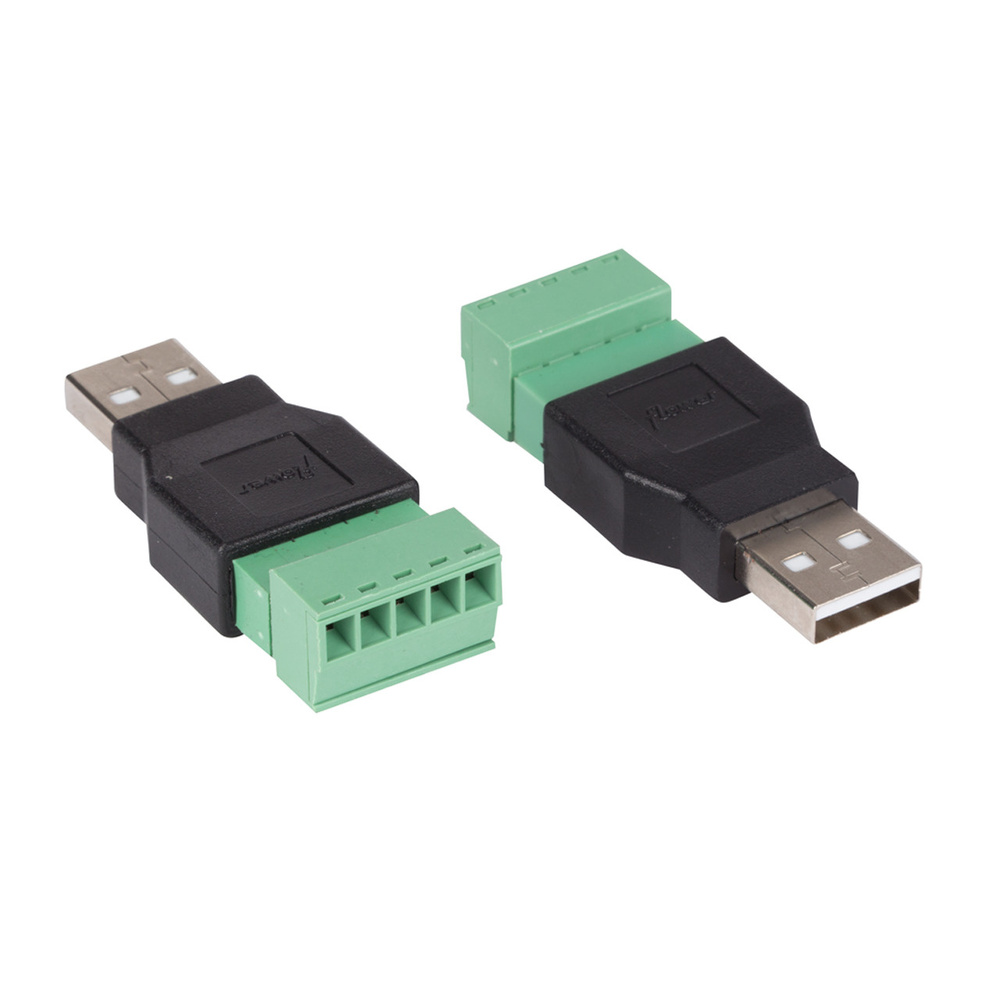 Velleman USB-Adapter, USB-Stecker (Typ A) auf 5-pol. Lüsterklemme, 2er-Set