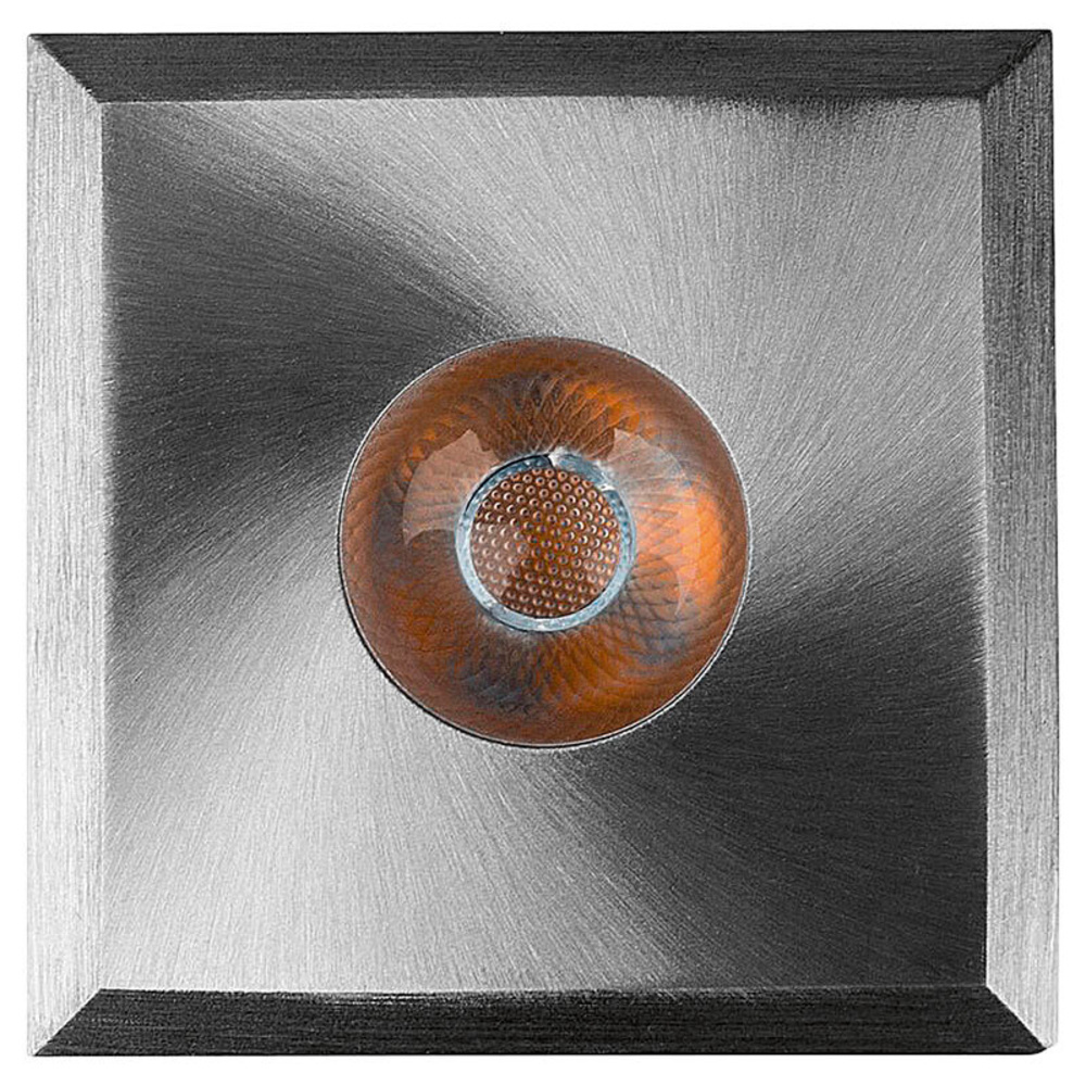 Heitronic 6-W-LED-Einbaustrahler aus gebürstetem Aluminium, quadratisch, IP20, Einbautiefe nur 20 mm