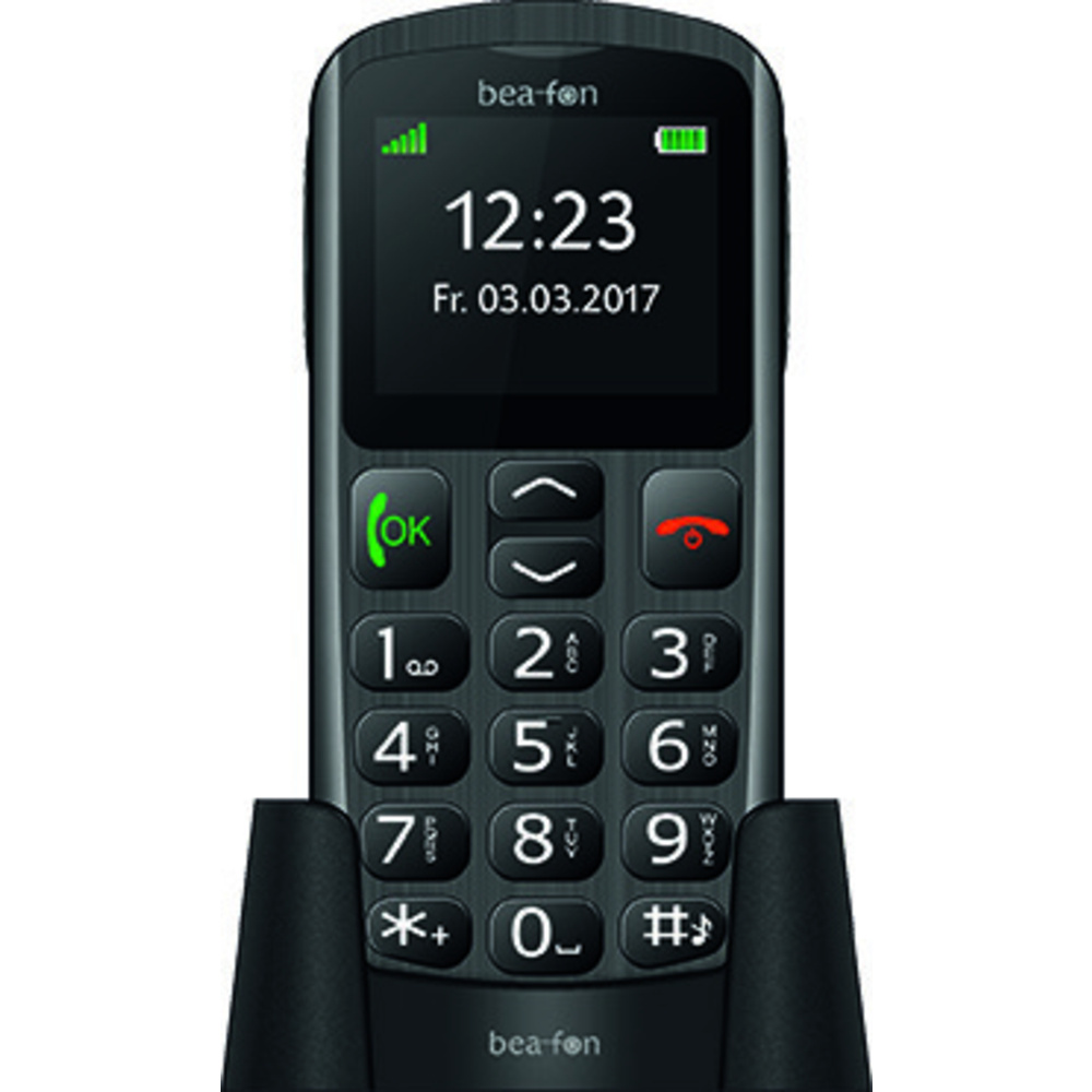 Bea-fon Großtastenhandy SL250, schwarz/silber