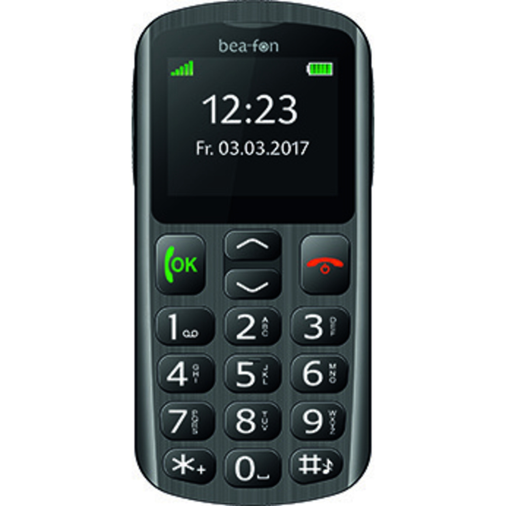 Bea-fon Großtastenhandy SL250, schwarz/silber