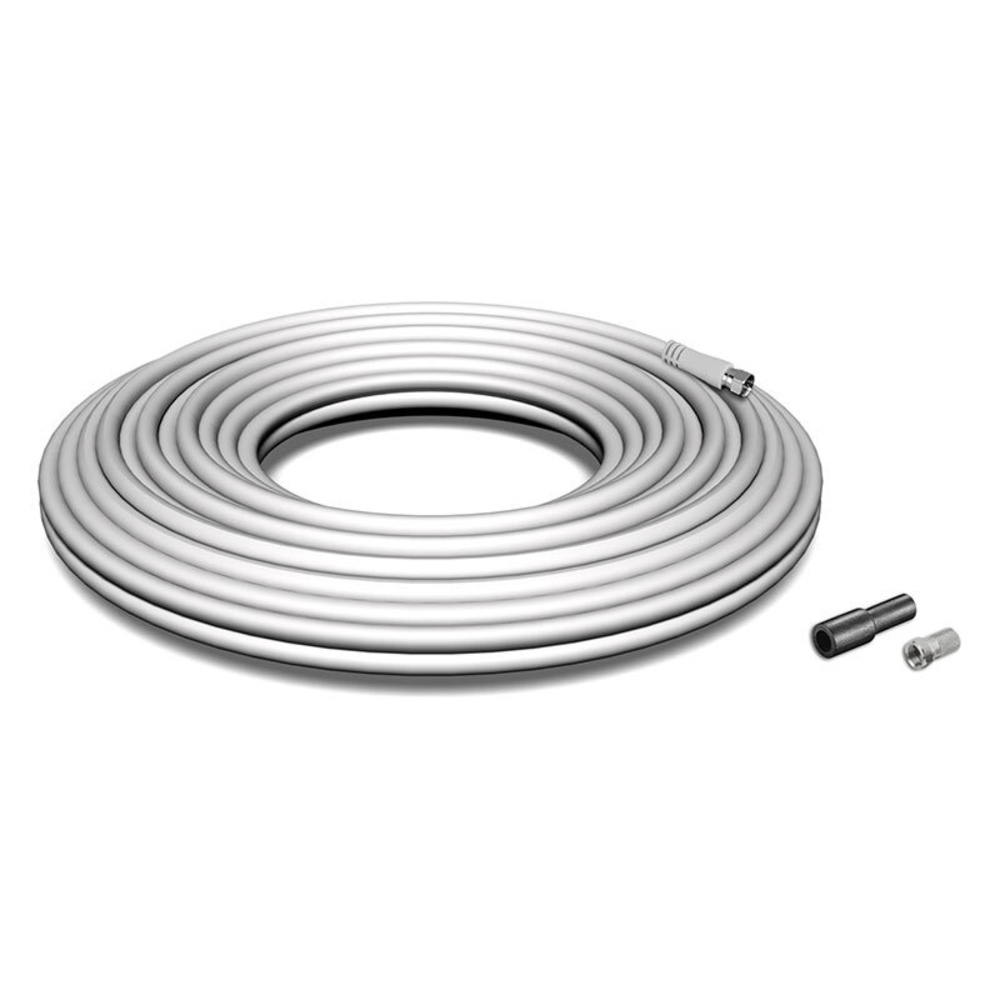Megasat Koaxialkabel-Set 120, Schirmmaß 110 dB, 4-fach abgeschirmt, inkl. F-Stecker, weiß, 20 m