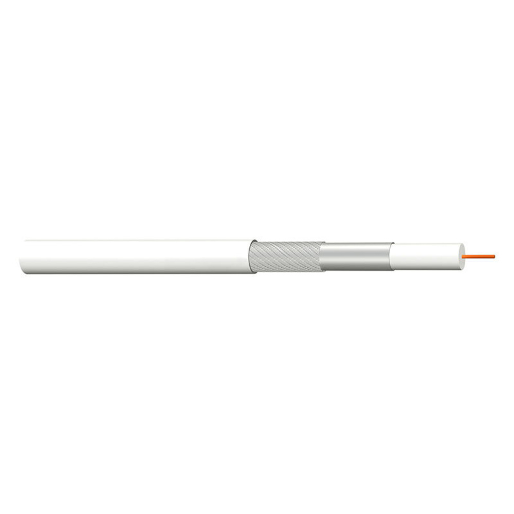 Megasat Koaxialkabel-Set 120, Schirmmaß 110 dB, 4-fach abgeschirmt, inkl. F-Stecker, weiß, 20 m